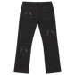 GOOUNIES Black Patchwork Distressed Jeans, back view on transparent background