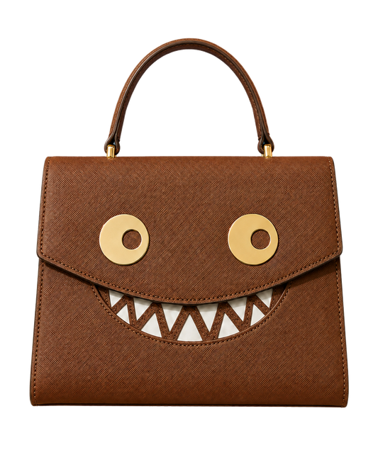 GOOUNIES brown statement bag transparent product cutout