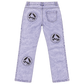 GOOUNIES Lavender Acid Wash Patchwork Distressed Jeans, back view on transparent background